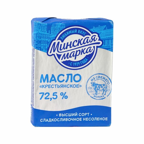 МАСЛО СЛИВ.МИНСКАЯ МАРКА 180 гр 72.5% БЗМЖ Беларусь 8061 - фото 60