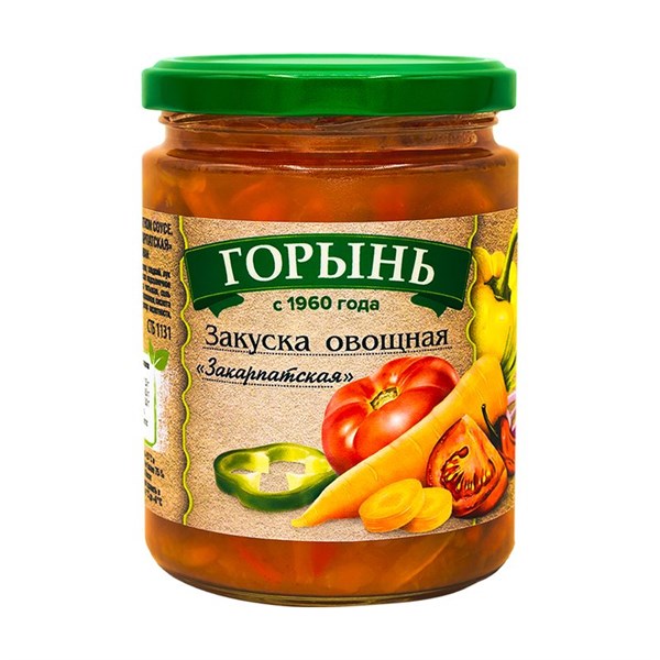 ГОРЫНЬ ЗАКУСКА ОВОЩ. ЗАКАРПАТСКАЯ 420г.Беларусь 7923 - фото 76